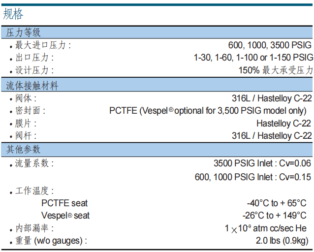 富士金 TK-FUJINKIN TKSCT 調壓閥 PRG1參數